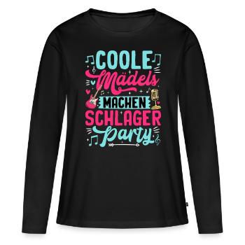Cool girls make Schlager party - Women's Premium Organic Long Sleeve Shirt - black - Front - Julia (174cm)