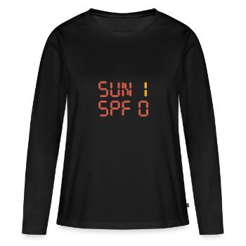 Soleil 1 FPS 0 Coup de soleil - T-shirt manches longues Premium bio Femme - noir - Devant - Julia (174cm)