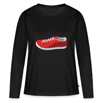 Chaussures Rendu - T-shirt manches longues Premium bio Femme - noir - Devant - Julia (174cm)
