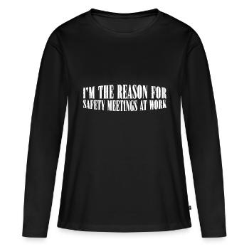 Je suis la raison des réunions de sécurité au travail 4 - T-shirt manches longues Premium bio Femme - noir - Devant - Julia (174cm)