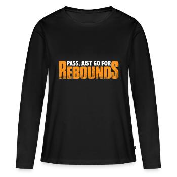 Passez, allez juste pour les rebonds 4 - T-shirt manches longues Premium bio Femme - noir - Devant - Julia (174cm)