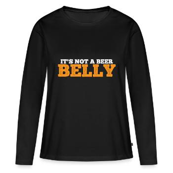 Ce n’est pas un ventre de bière 7 - T-shirt manches longues Premium bio Femme - noir - Devant - Julia (174cm)