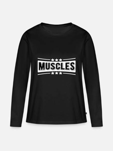 Muscles Sport - Frauen Premium Bio Langarmshirt - Schwarz