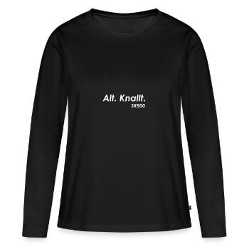 Vieux claquement SR500 blanc - T-shirt manches longues Premium bio Femme - noir - Devant - Julia (174cm)
