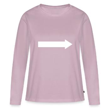 Arrow icon graphic - Women's Premium Organic Long Sleeve Shirt - dusky pink - Front - Julia (174cm)
