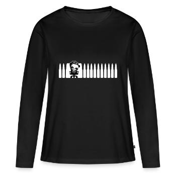 cool Gaming Panda Nerd Cartouches Shooter Gamer - T-shirt manches longues Premium bio Femme - noir - Devant - Julia (174cm)