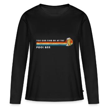 Poolparty Baden Partyzeit - Frauen Premium Bio Langarmshirt - Schwarz - Vorne - Julia (174cm)