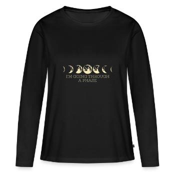 Lune - T-shirt manches longues Premium bio Femme - noir - Devant - Julia (174cm)