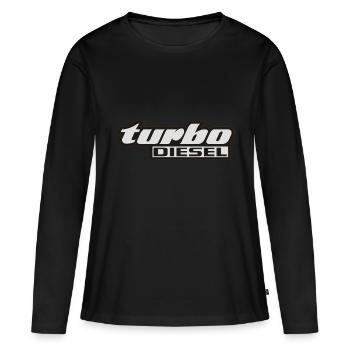 turbo diesel - T-shirt manches longues Premium bio Femme - noir - Devant - Julia (174cm)