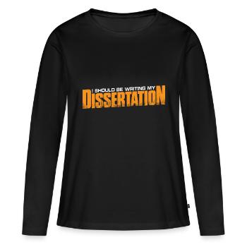 Je devrais écrire ma thèse 10 - T-shirt manches longues Premium bio Femme - noir - Devant - Julia (174cm)