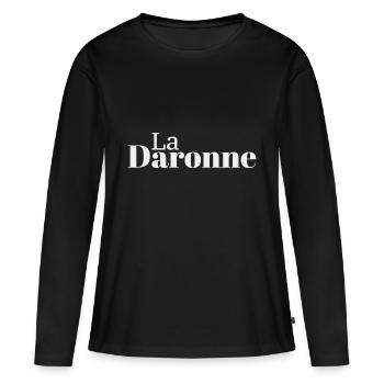 La Daronne, la Mère, la Maman! - T-shirt manches longues Premium bio Femme - noir - Devant - Julia (174cm)