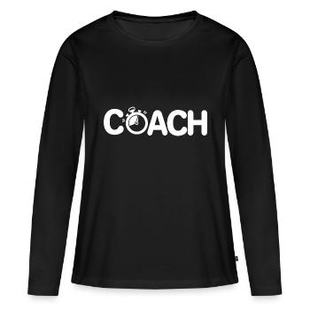 Coach vous allez mouiller le maillot coaching - T-shirt manches longues Premium bio Femme - noir - Devant - Julia (174cm)