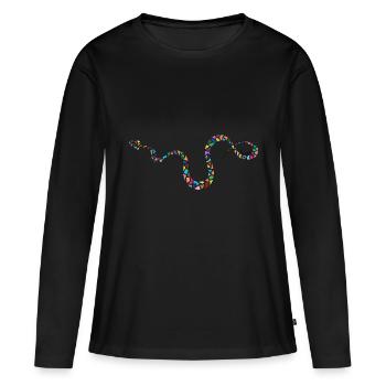 Bunte Schlange - bunte Schlange - Frauen Premium Bio Langarmshirt - Schwarz - Vorne - Julia (174cm)