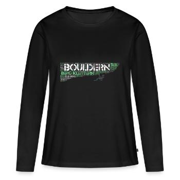 Bouldern Climbing Climbing Boulderer Idée cadeau - T-shirt manches longues Premium bio Femme - noir - Devant - Julia (174cm)