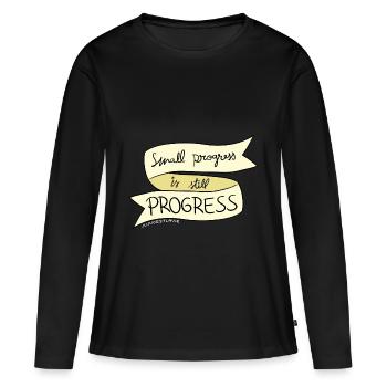 Small progress is PROGRESS - Women's Premium Organic Long Sleeve Shirt - black - Front - Julia (174cm)