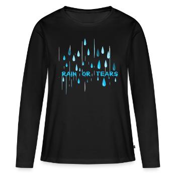 De la pluie ou des larmes? - T-shirt manches longues Premium bio Femme - noir - Devant - Julia (174cm)