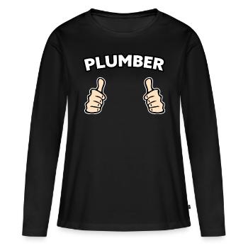 Klempner Beruf Geschenkidee - Frauen Premium Bio Langarmshirt - Schwarz - Vorne - Julia (174cm)