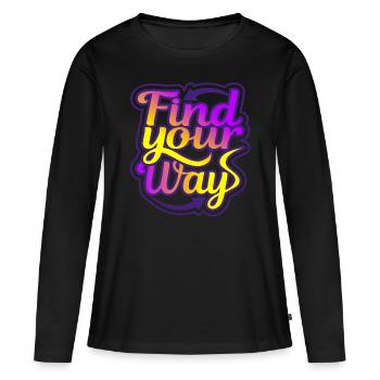 Trouvez votre chemin - T-shirt manches longues Premium bio Femme - noir - Devant - Julia (174cm)