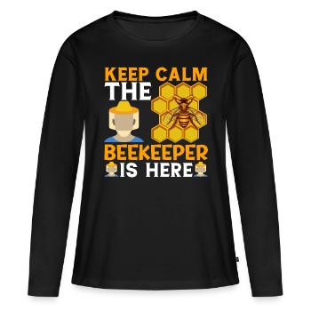Apiculture Cours d’apiculture Association des apiculteurs Apiculteurs - T-shirt manches longues Premium bio Femme - noir - Devant - Julia (174cm)