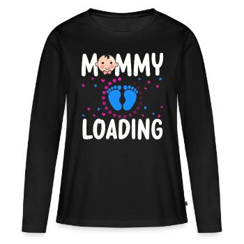 Werdende Mutter, Endlich werde ich ein Mama - Frauen Premium Bio Langarmshirt - Schwarz - Vorne - Julia (174cm)