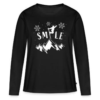 Smile Ski Montagnes Vacances de ski Piste de ski - T-shirt manches longues Premium bio Femme - noir - Devant - Julia (174cm)