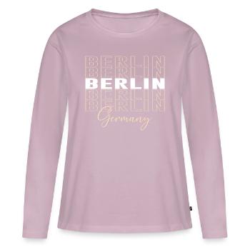 Berlin Font Germany - Women's Premium Organic Long Sleeve Shirt - dusky pink - Front - Julia (174cm)