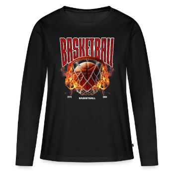 Basketball Basketballer - Frauen Premium Bio Langarmshirt - Schwarz - Vorne - Julia (174cm)