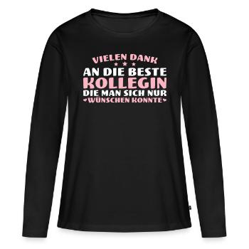 Vielen Dank Beste Kollegin Abschied Rentnerin - Frauen Premium Bio Langarmshirt - Schwarz - Vorne - Julia (174cm)
