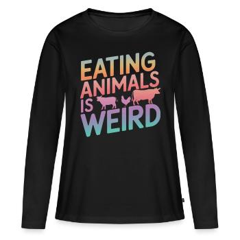 Végétarien Végétalien Végétarien Végétarien - T-shirt manches longues Premium bio Femme - noir - Devant - Julia (174cm)