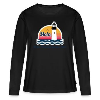 My therapy is the sea - Moin - Women's Premium Organic Long Sleeve Shirt - black - Front - Julia (174cm)
