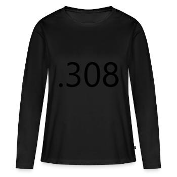.308 - T-shirt manches longues Premium bio Femme - noir - Devant - Julia (174cm)