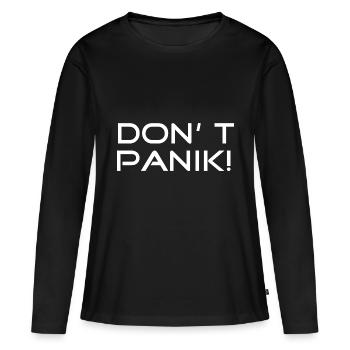 Pas de panique ! Auto-stoppeur - T-shirt manches longues Premium bio Femme - noir - Devant - Julia (174cm)
