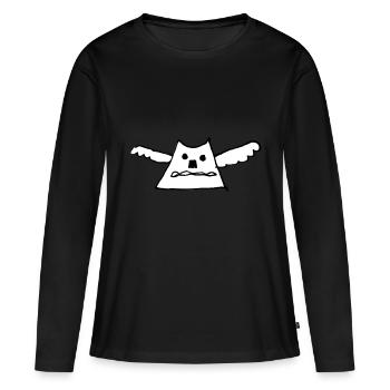 sweet angel - Frauen Premium Bio Langarmshirt - Schwarz - Vorne - Julia (174cm)