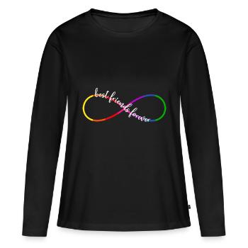 Beste Freunde Unendlichkeitssymbol Regenbogen - Frauen Premium Bio Langarmshirt - Schwarz - Vorne - Julia (174cm)
