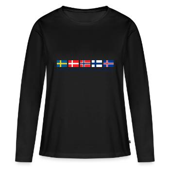 SCANDINAVIA | Pays unis de scandinavie - T-shirt manches longues Premium bio Femme - noir - Devant - Julia (174cm)