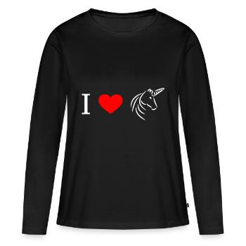 J'aime les licornes - j'aime les licornes - T-shirt manches longues Premium bio Femme - noir - Devant - Julia (174cm)