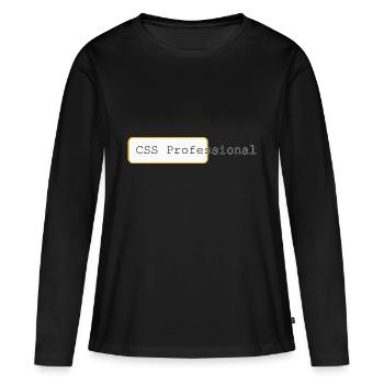 CSS Professional - Maître des mises en page Web - T-shirt manches longues Premium bio Femme - noir - Devant - Julia (174cm)