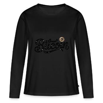 Bitcoin - Cool Finance Logo - T-shirt manches longues Premium bio Femme - noir - Devant - Julia (174cm)