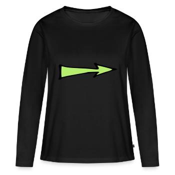 Flèche verte - T-shirt manches longues Premium bio Femme - noir - Devant - Julia (174cm)