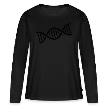 Logo double hélice de l'ADN - T-shirt manches longues Premium bio Femme - noir - Devant - Julia (174cm)
