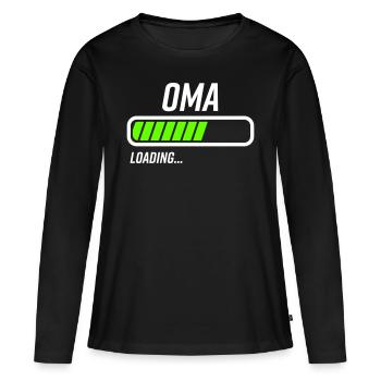Oma Großmutter Großeltern Loading - Frauen Premium Bio Langarmshirt - Schwarz - Vorne - Julia (174cm)