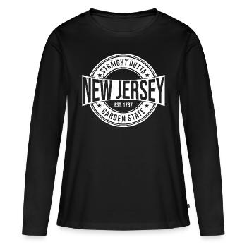 New Jersey - T-shirt manches longues Premium bio Femme - noir - Devant - Julia (174cm)