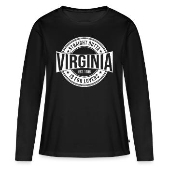 Virginie - T-shirt manches longues Premium bio Femme - noir - Devant - Julia (174cm)