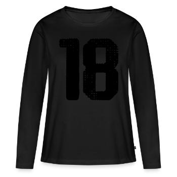 18 number jersey - Women's Premium Organic Long Sleeve Shirt - black - Front - Julia (174cm)
