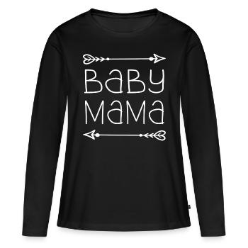 Baby mama - T-shirt manches longues Premium bio Femme - noir - Devant - Julia (174cm)