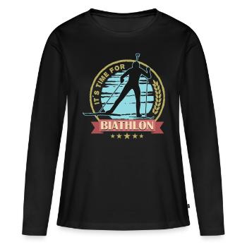 Biathlon Sport Sport Sports d’hiver - T-shirt manches longues Premium bio Femme - noir - Devant - Julia (174cm)