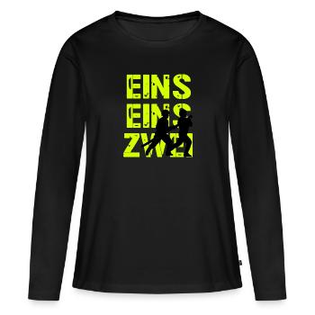 Feuerwehr 112 Freiwillige Feuerwehr ehrenamt - Frauen Premium Bio Langarmshirt - Schwarz - Vorne - Julia (174cm)