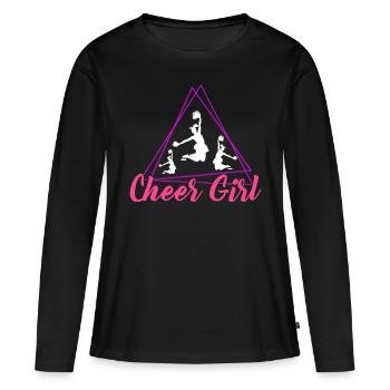 Vive la fille - T-shirt manches longues Premium bio Femme - noir - Devant - Julia (174cm)