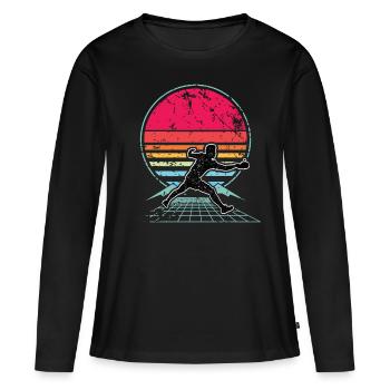 Table tennis - Women's Premium Organic Long Sleeve Shirt - black - Front - Julia (174cm)