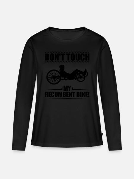 Liegeradfahrer Sprüche | Liegerad Geschenkideen - Frauen Premium Bio Langarmshirt - Schwarz